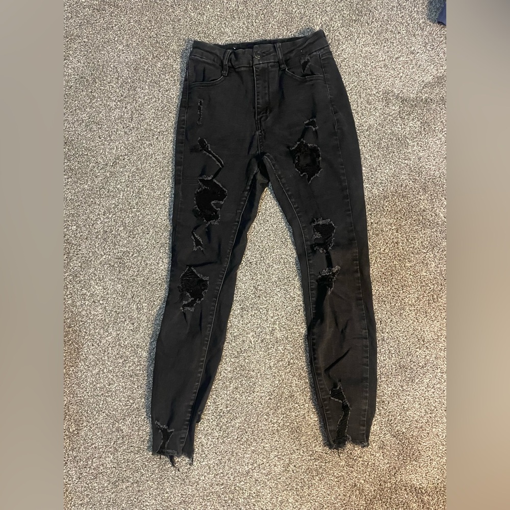 Rue21 Black Distressed Skinny Jeans